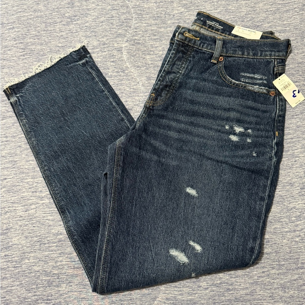 Old Navy Women’s Blue Slouchy Straight Jeans 4